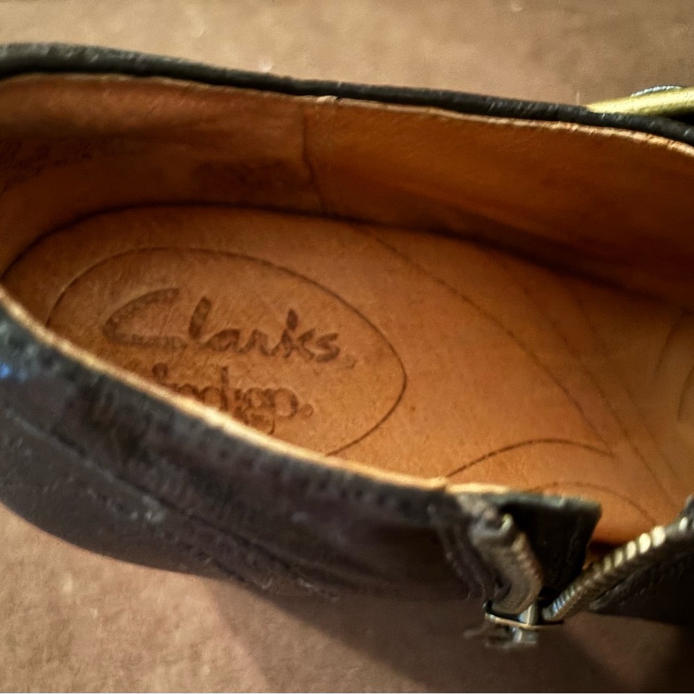 Clarks Black Leather Heels with Buckle - Picture 5 of 5